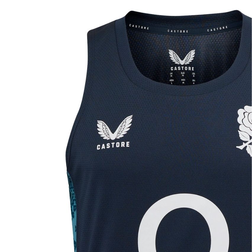 England Rugby Performance Tank Top O2 Navy - Castore