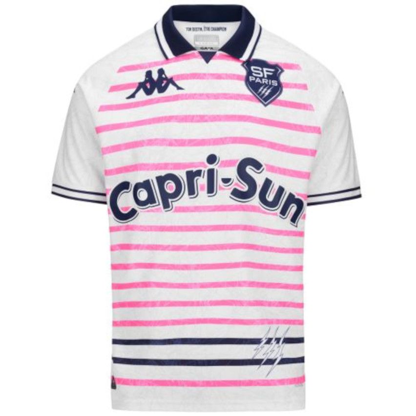 Rugby Jersey Kombat Third Stade Francais Paris Kids 2024/2025 White - Kappa