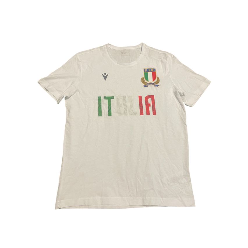 Italy Rugby T-Shirt White - MACRON