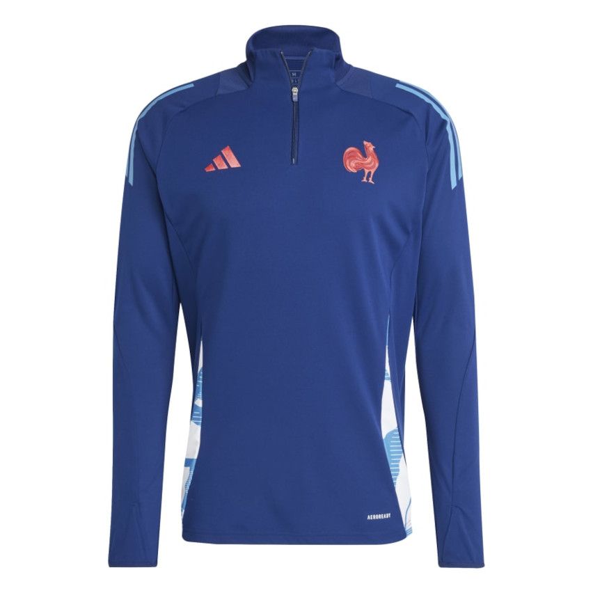 France 2024 2025 Rugby Training 1 4 Zip Sweatshirt Adidas
