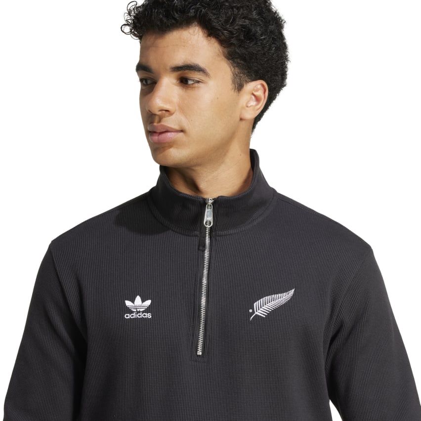 1/2 Zip Rugby Sweatshirt Black All Blacks Original - Adidas