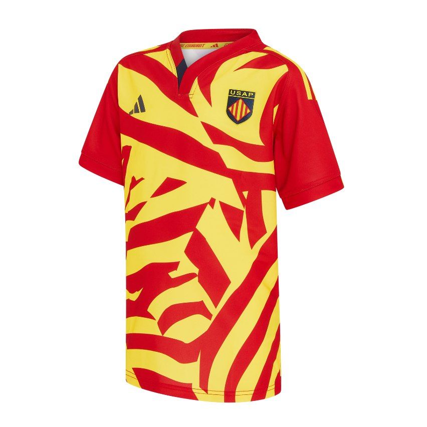 USAP Perpignan Kids’ Rugby Away Jersey 2025/2026 – Adidas