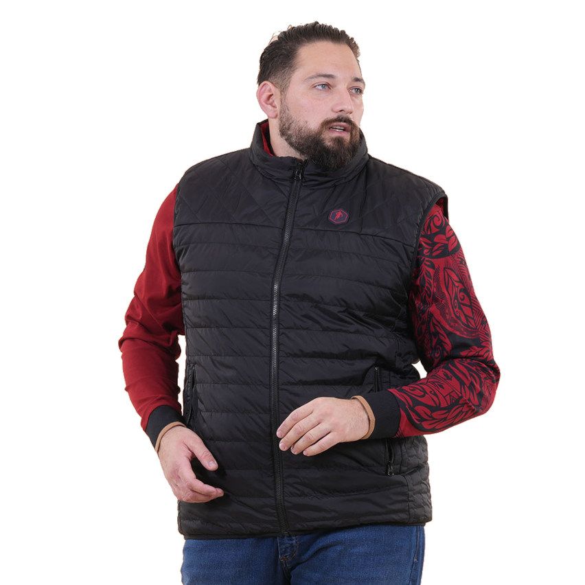 Reversible Sleeveless Jacket Maori Black/Red - RUCKFIELD