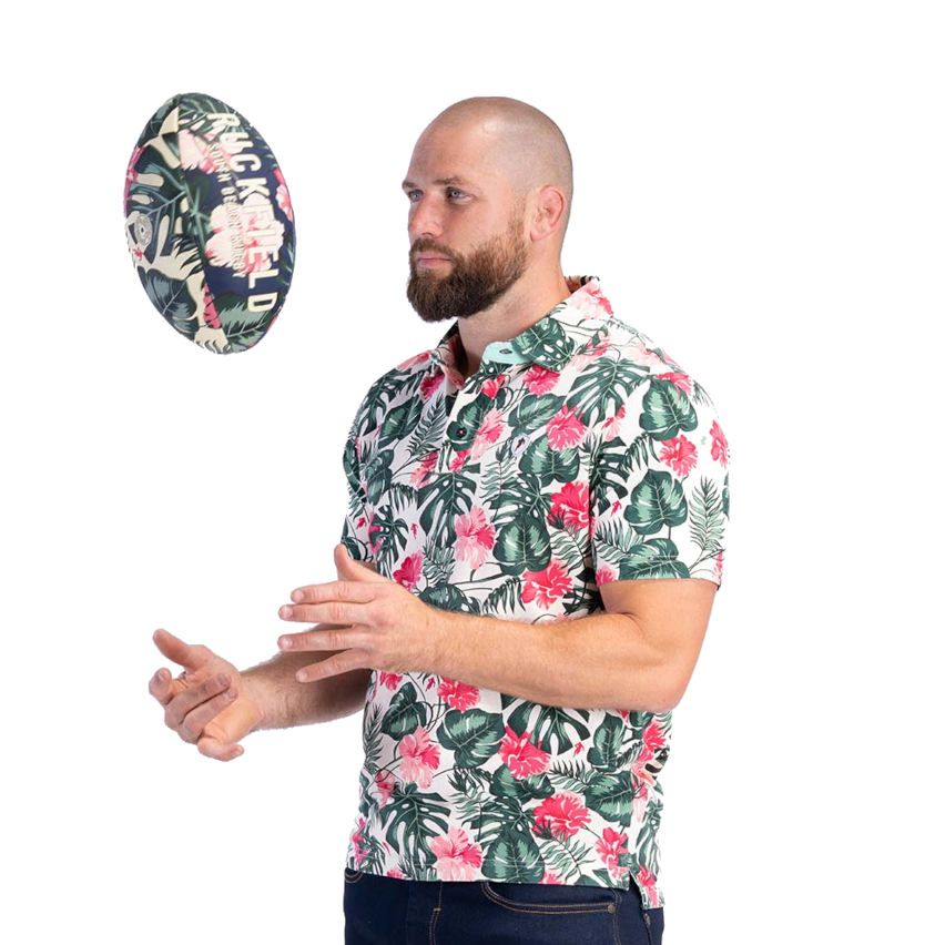 Short Sleeve Tropical Rugby Printed Rugby Polo - Ruckfield