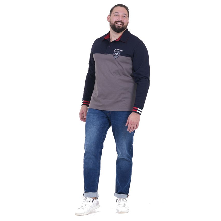 French Rugby Club Long Sleeve Polo Navy Blue + Free T-Shirt - Ruckfield