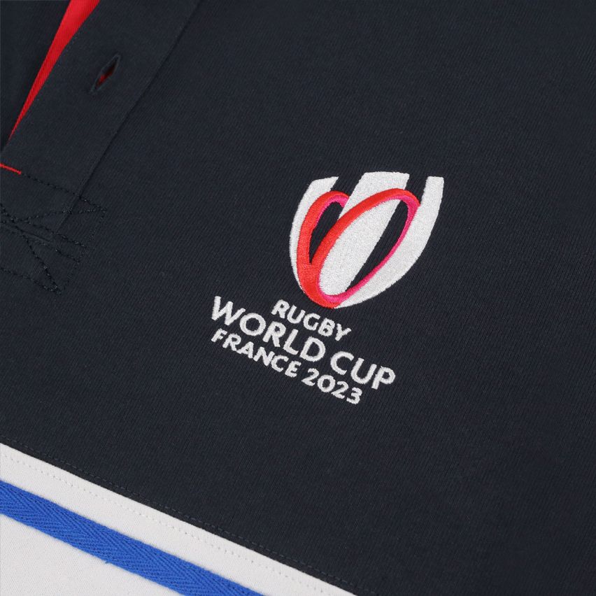 Rugby Polo 20 Nations Stripe World Cup France 2023 Navy Blue - Sportfolio