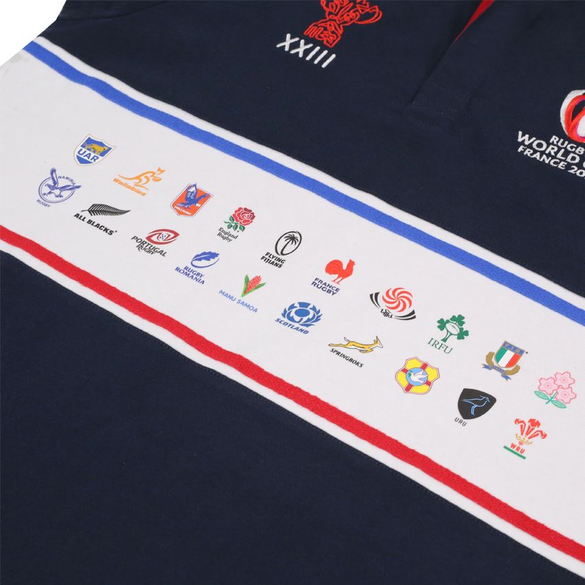 Rugby Polo 20 Nations Stripe World Cup France 2023 Navy Blue - Sportfolio