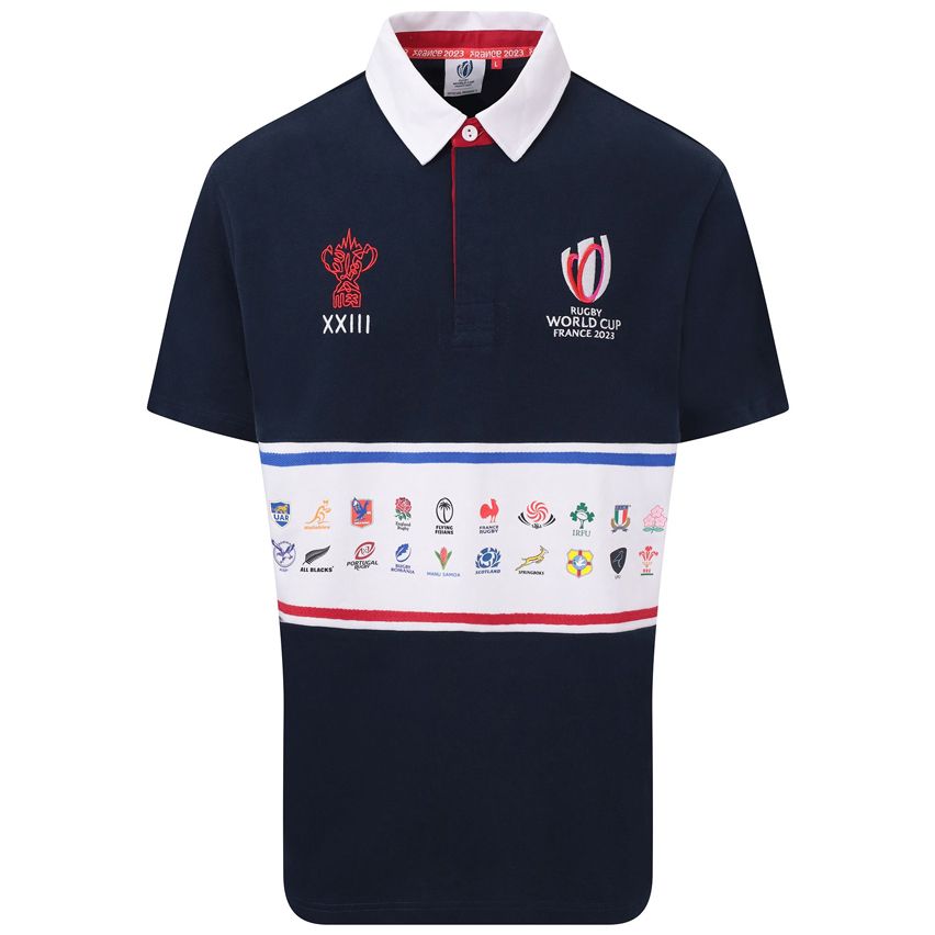 Rugby Polo 20 Nations Stripe World Cup France 2023 Navy Blue – Sportfolio