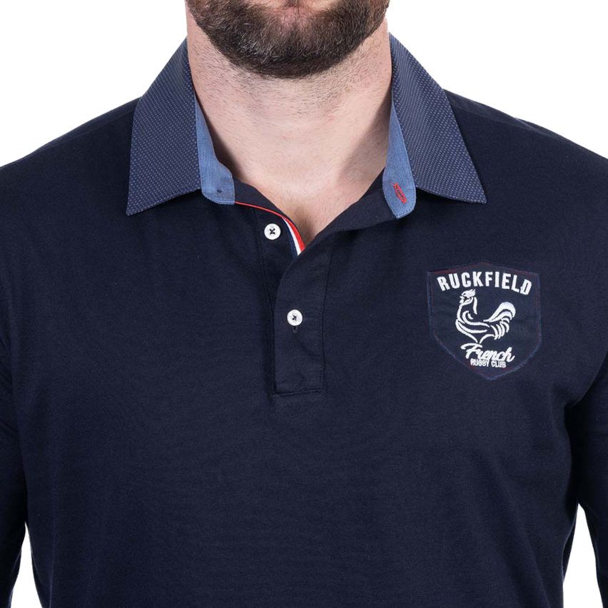 Polo Rugby French Rugby Club Ruckfield Long Sleeve Navy Blue – Ruckfield
