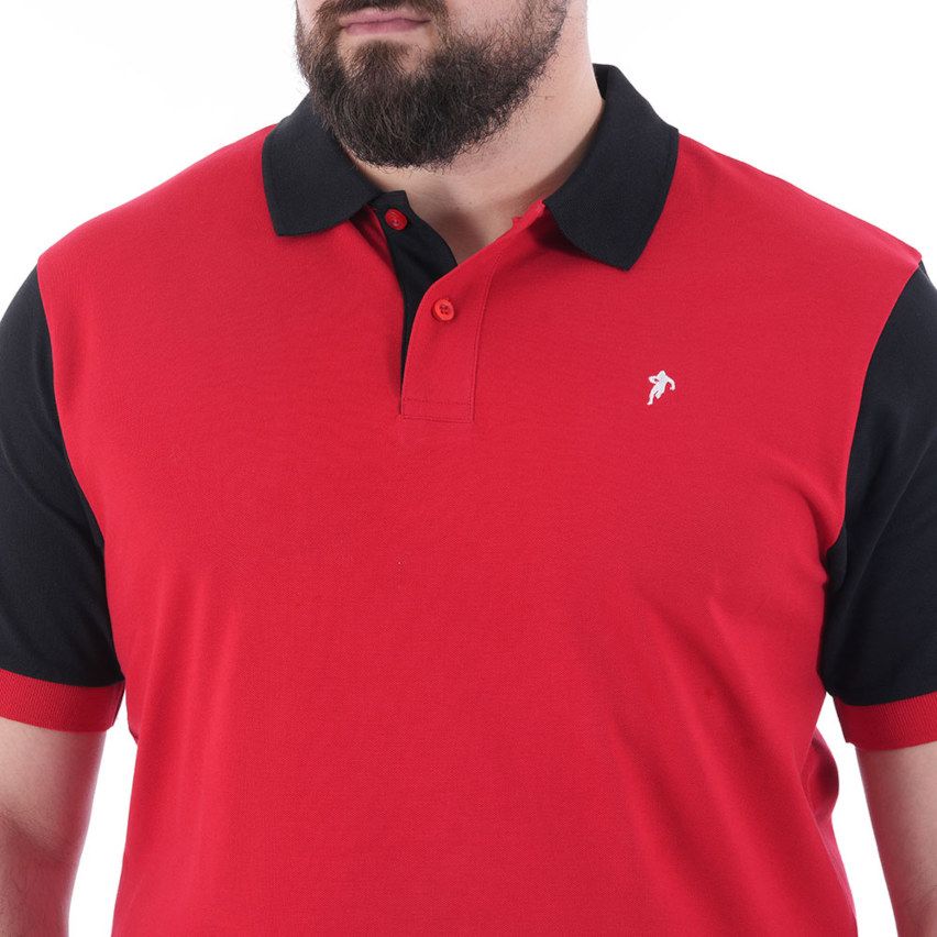 Short Sleeve Rugby Polo Bi-Color Red/Navy Blue - Ruckfield