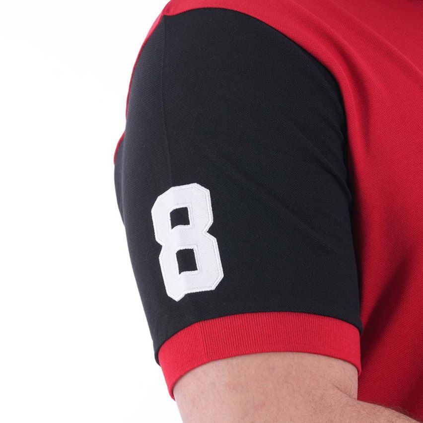 Short Sleeve Rugby Polo Bi-Color Red/Navy Blue - Ruckfield