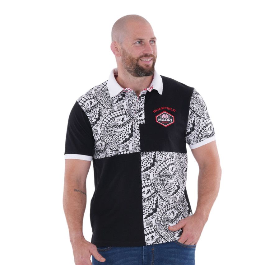 Polo Rugby Short Sleeve IWI Maori Black - Ruckfield