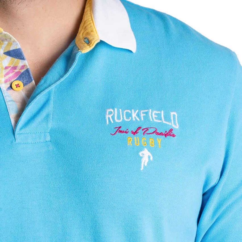 Short Sleeve Rugby Polo IWI Of Pacific Turquoise - Ruckfield