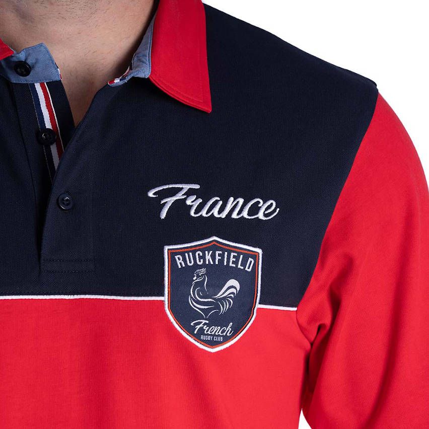 Red French Rugby Club Long Sleeve Polo – Ruckfield