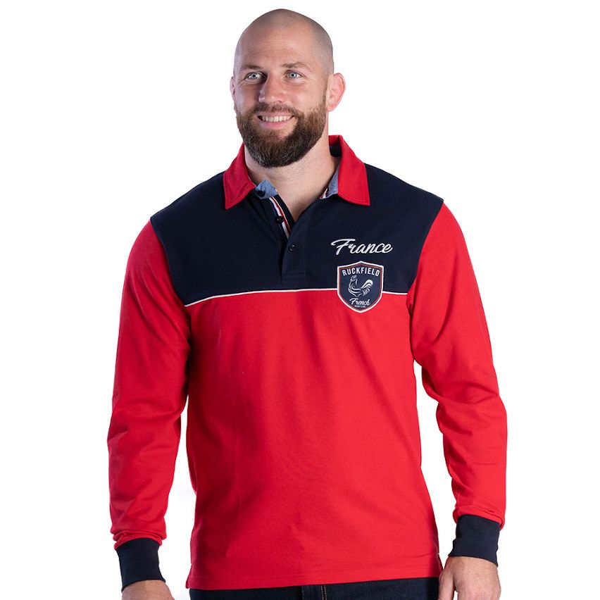 Red French Rugby Club Long Sleeve Polo – Ruckfield