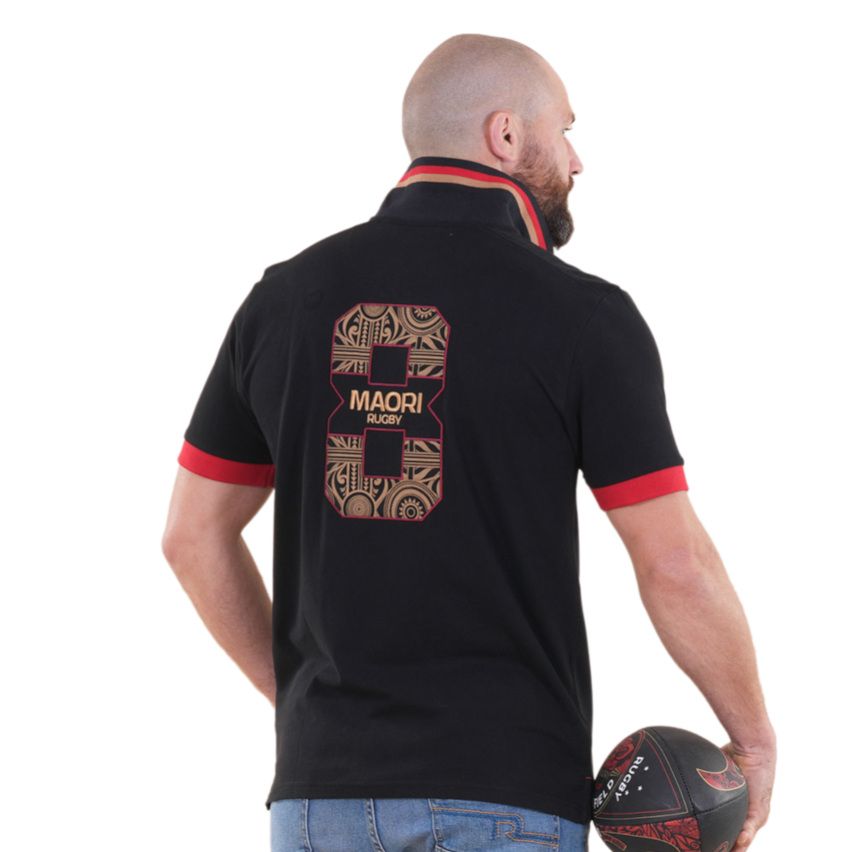 Short Sleeve Rugby Polo Maori Black - Ruckfield