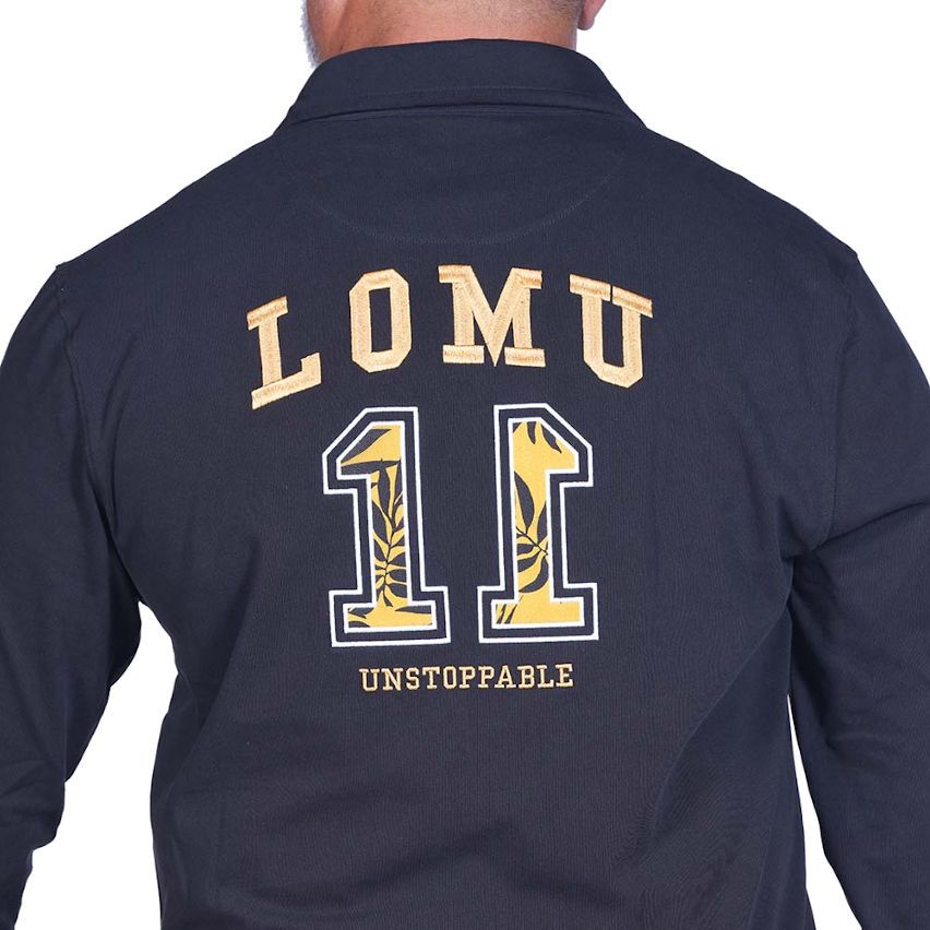 Jonah Lomu Black Long Sleeve Rugby Polo - Ruckfield