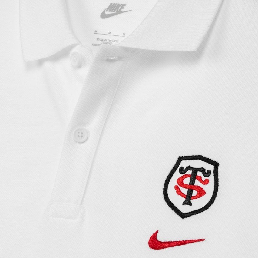 Stade Toulousain Men's White Piqué Polo - Nike
