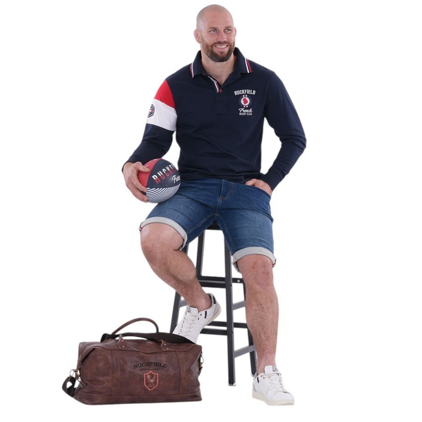 Long-Sleeve Polo French Rugby Club Navy Blue - Ruckfield