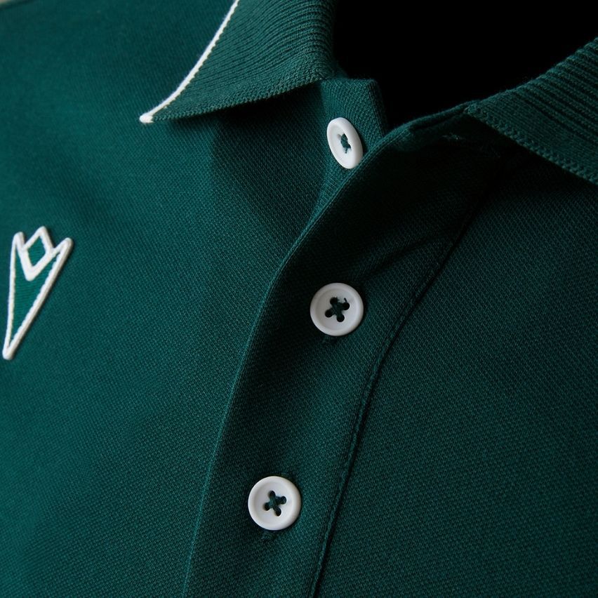 Men's Rugby Polo Shirt Short Sleeves Section Paloise Green 2025/2026 - Macron