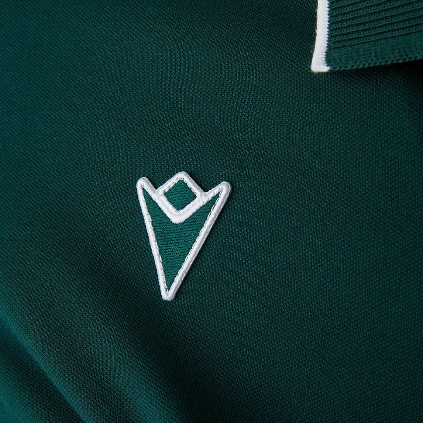 Men's Rugby Polo Shirt Short Sleeves Section Paloise Green 2025/2026 - Macron
