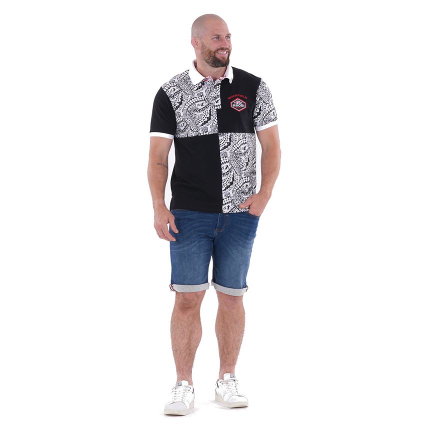 Polo Rugby Short Sleeve IWI Maori Black - Ruckfield