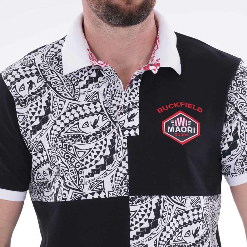 Polo Rugby Short Sleeve IWI Maori Black - Ruckfield