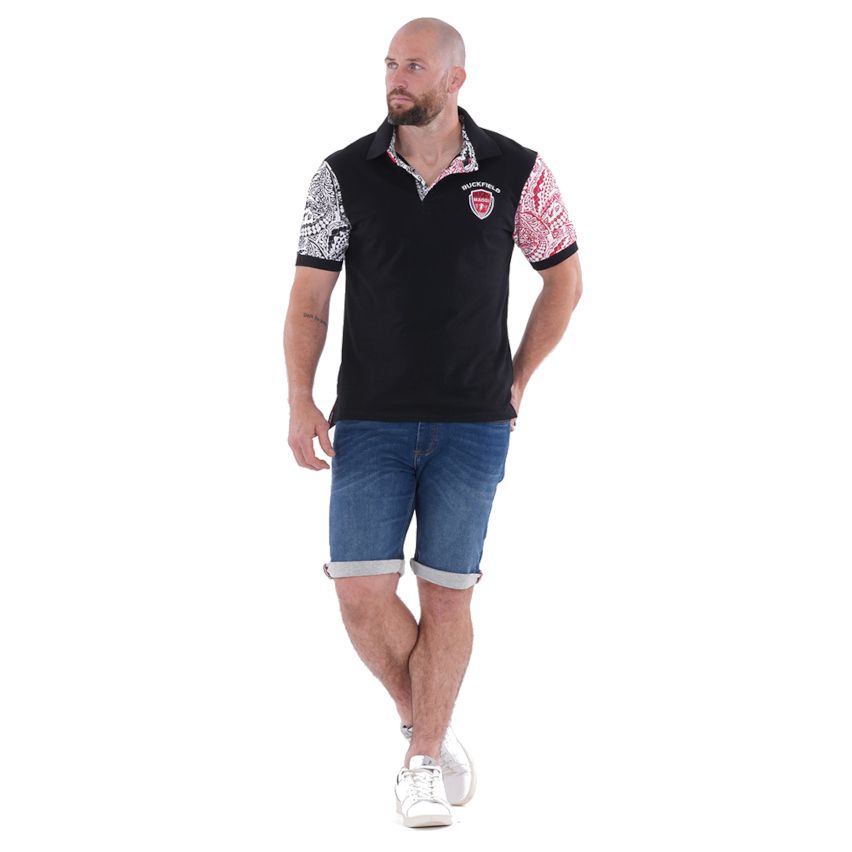 Polo Rugby Short Sleeve Maori Black - Ruckfield
