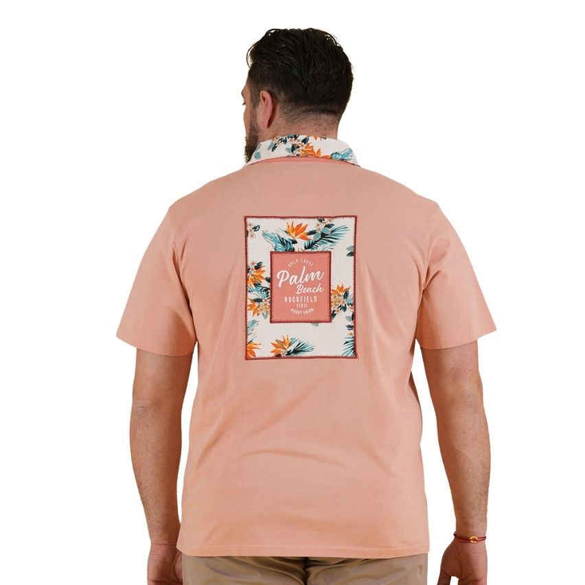 Short Sleeve Rugby Polo Palm Beach Apricot - Ruckfield