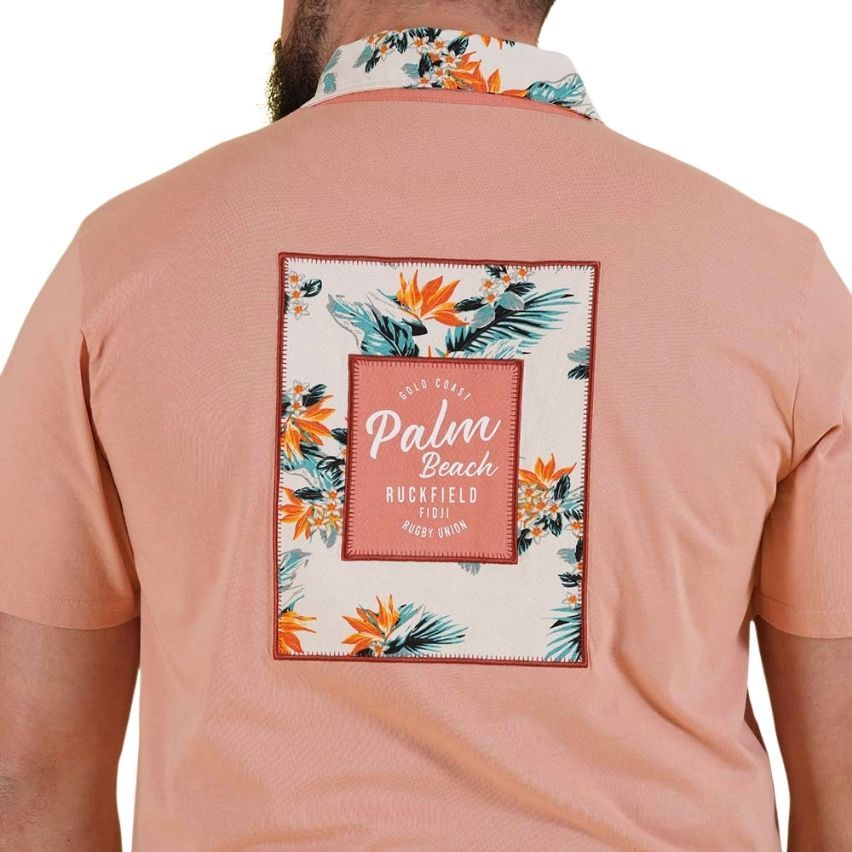 Short Sleeve Rugby Polo Palm Beach Apricot - Ruckfield