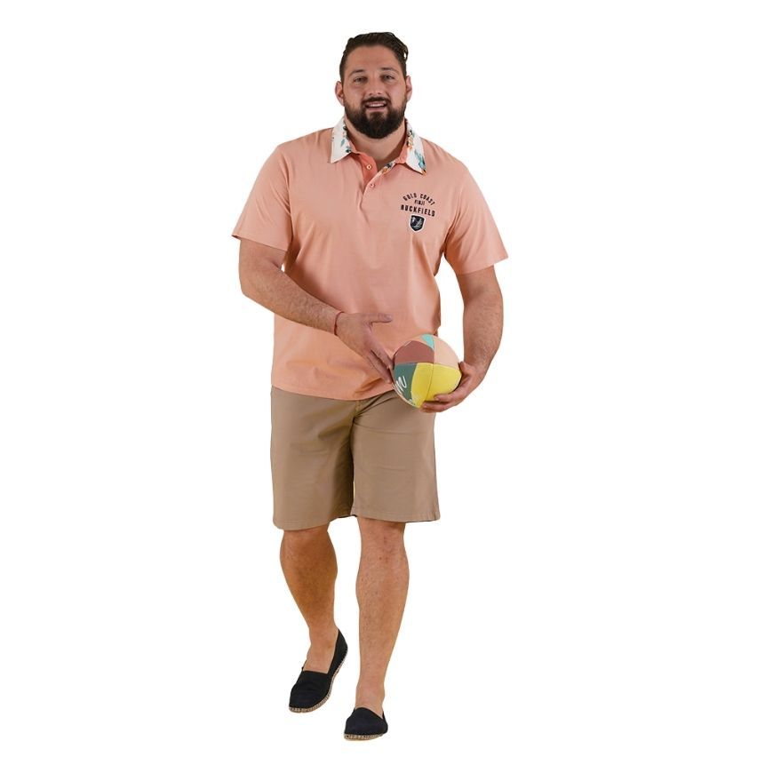 Short Sleeve Rugby Polo Palm Beach Apricot - Ruckfield