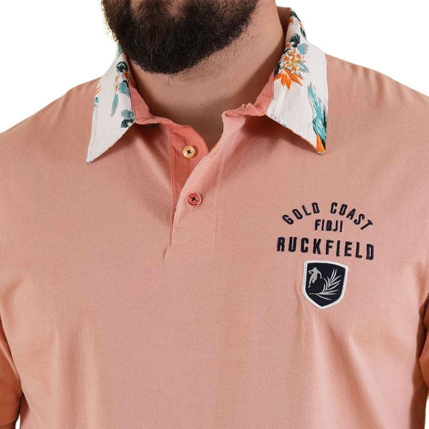 Short Sleeve Rugby Polo Palm Beach Apricot - Ruckfield