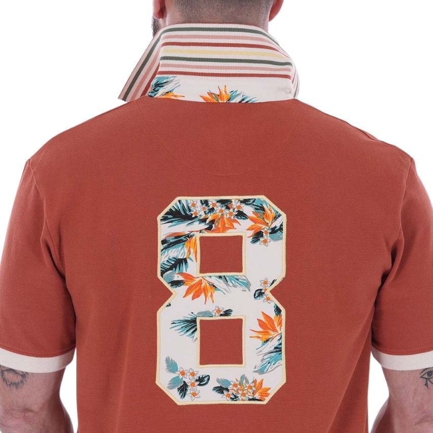 Palm Beach Short-Sleeve Rugby Polo Terracotta - Ruckfield