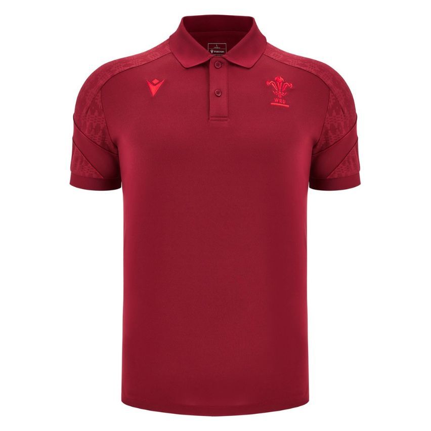 Official Wales Player Travel Polo Shirt 2025/2026 - Macron