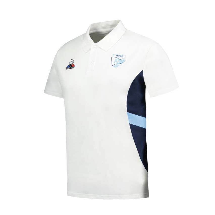Aviron Bayonnais White Rugby Presentation Polo - Le Coq Sportif