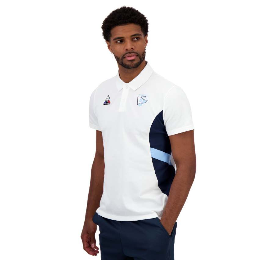 Aviron Bayonnais White Rugby Presentation Polo - Le Coq Sportif