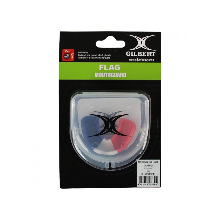 Men's Rugby Mouthguard France Flag Tricolour from 10 years to Adults - Gilbert