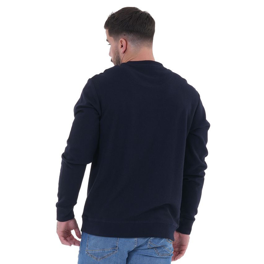 Light Round Neck Navy Blue Sweater - Ruckfield