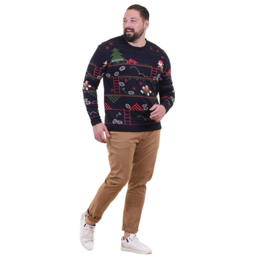 Navy Blue Christmas Sweater - Ruckfield