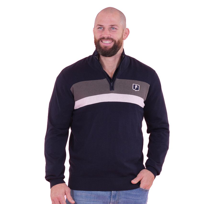 Rugby Sweater with Zip Collar Club Ruckfield Navy Blue - Ruckfield