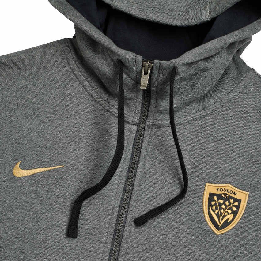 RC Toulon Grey Zip-Up Hoodie European Cup 2024/2025 - Nike