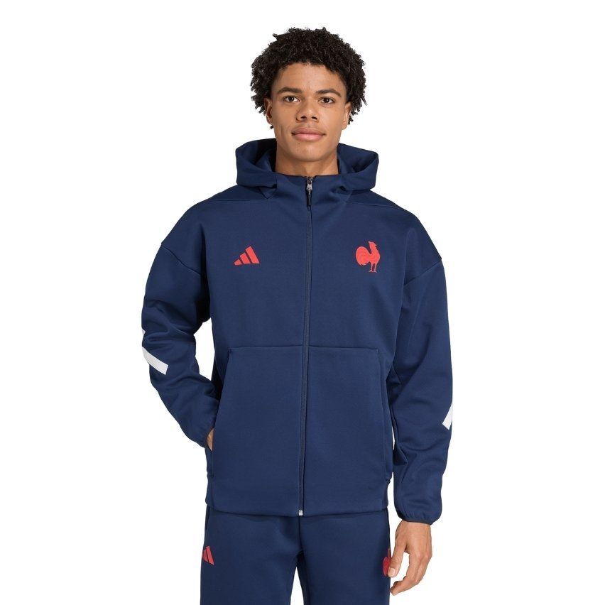 FFR Travel Full Zip Hoody Rugby Zip France 2025/2026 - Adidas