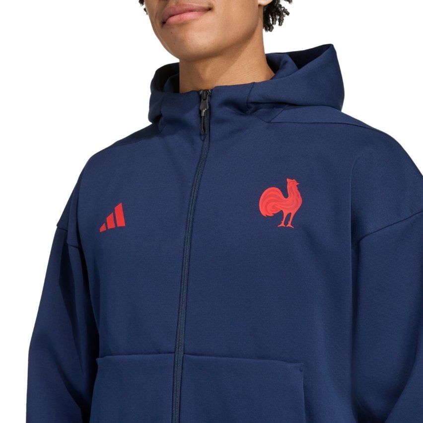FFR Travel Full Zip Hoody Rugby Zip France 2025/2026 - Adidas