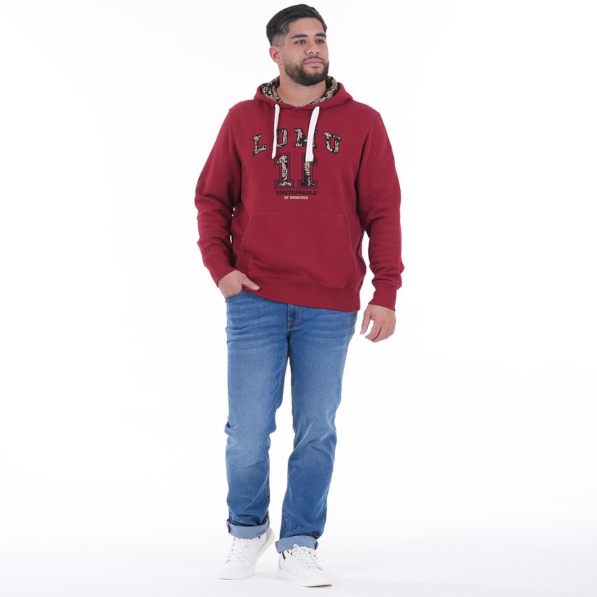 Sweat A Capuche JONAH LOMU Dark Red - Ruckfield