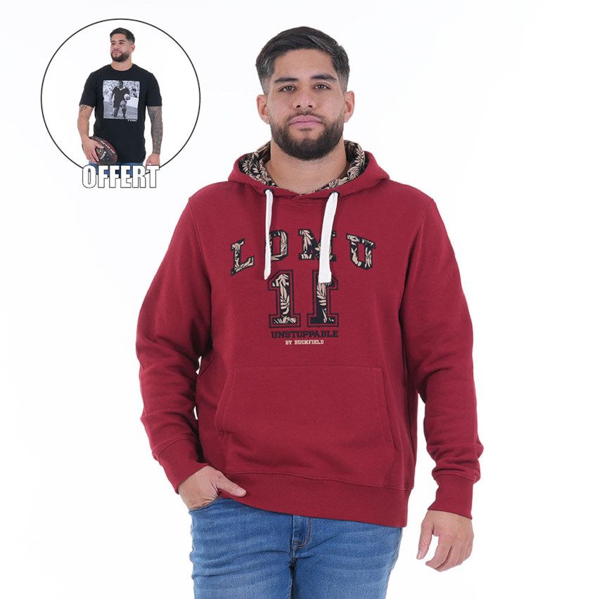 Sweat A Capuche JONAH LOMU Dark Red - Ruckfield