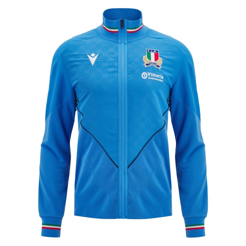 Rugby Italy Travel Zip Sweatshirt 2024-25 - Macron