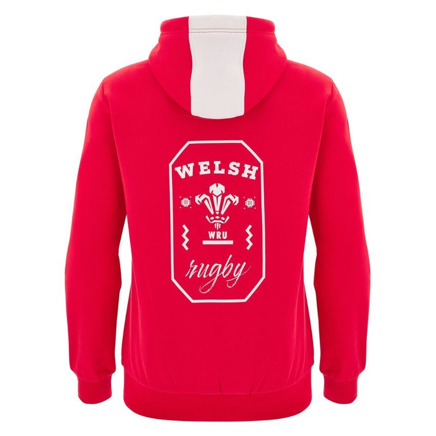 Sweat à Capuche Rugby Cotton Fan Supporter Pays de Galles 2025/2026 - Macron