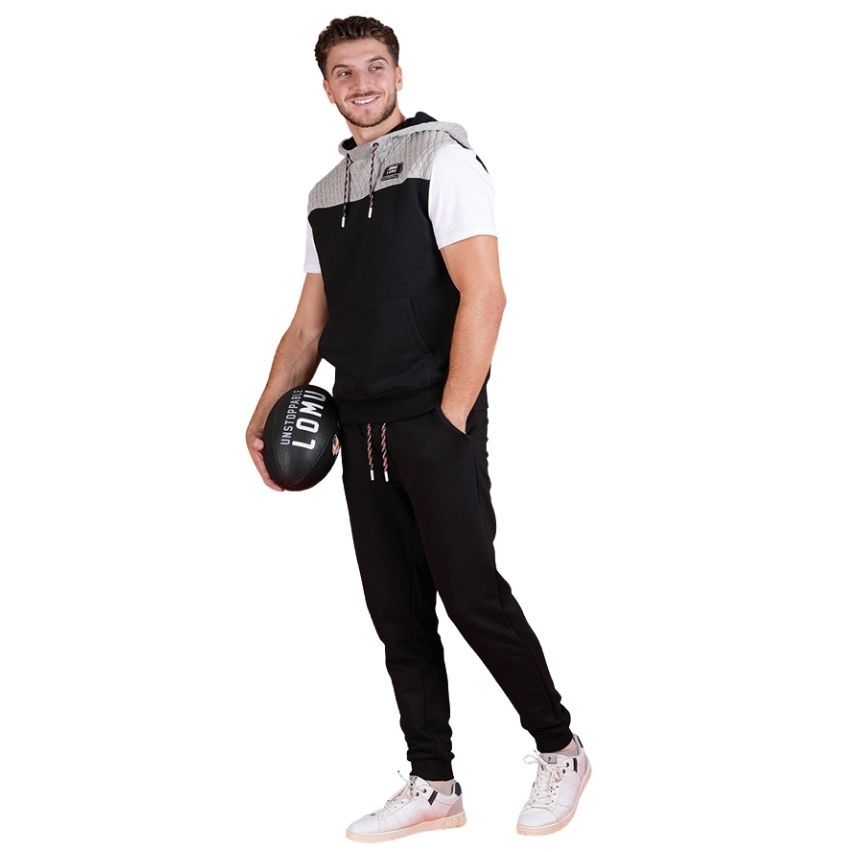 Sleeveless Rugby Hoodie Jonah Lomu Black - Ruckfield