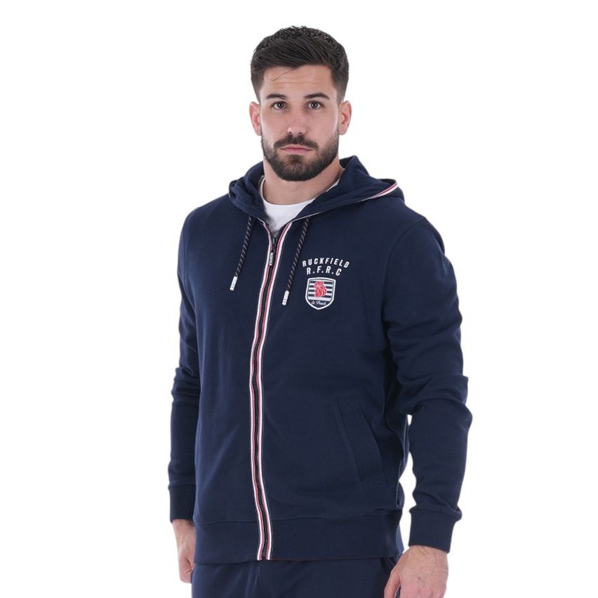 French Rugby Club Zip-Up Hoodie Navy Blue - Ruckfield
