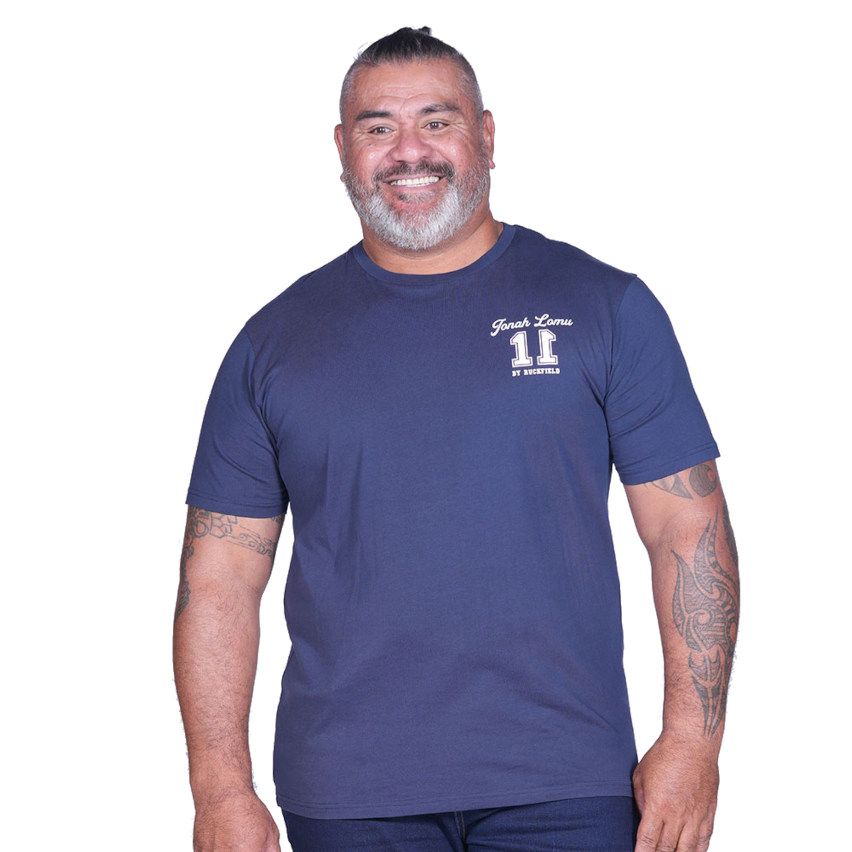 Jonah Lomu Navy Blue Rugby T-shirt - Ruckfield